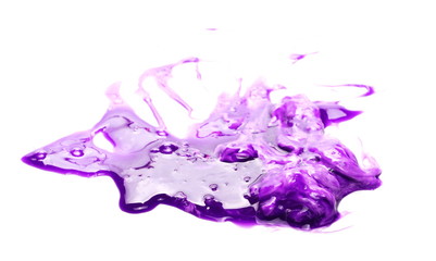 Purple sleaze puddle, slime isolated on white background, with clipping path