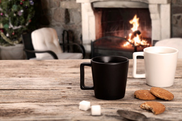coffee over wooden table
