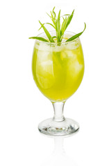 refreshing non-alcoholic cocktail white background
