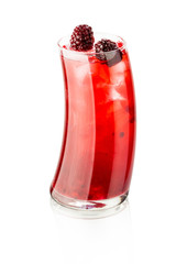 refreshing non-alcoholic cocktail white background