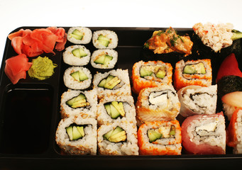 japanese traditional sushi close up