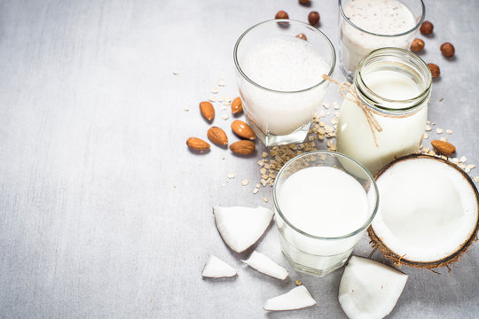 Vegan non dairy alternative milk. 