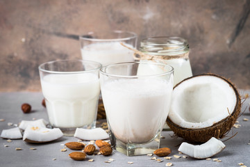 Vegan non dairy alternative milk. 