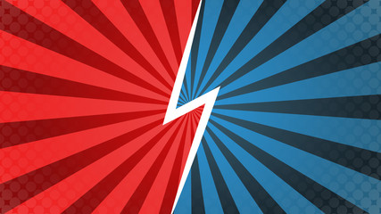 Comics rays background with halftones. Vector colorful backdrop illustrations. Vector Illustration.