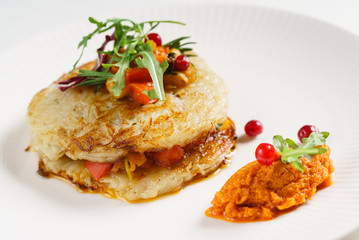 potato pancakes with vegetables