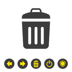 Trash bin icon on white background.