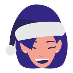 beautiful woman head with winter hat