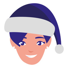 beautiful woman head with winter hat