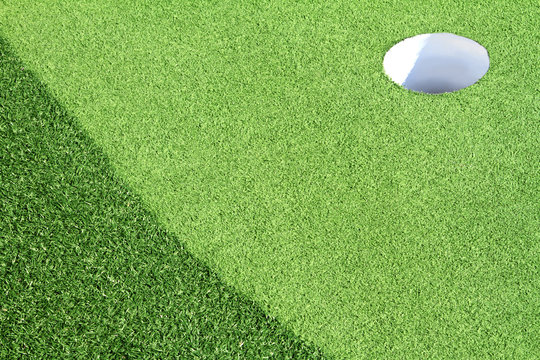 A Golf Putting Green With Artificial Grass 