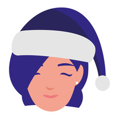 beautiful woman head with winter hat