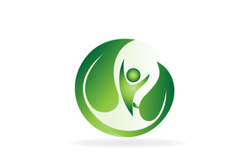 Health green nature logo vector