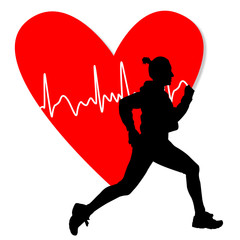 Active woman running during cardio workout