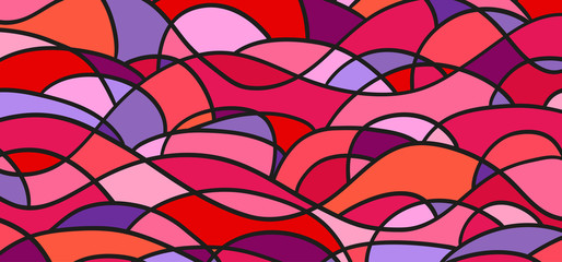 Fototapeta na wymiar Abstract tile wallpaper of the surface. Wavy background. Mosaic pattern with waves. Multicolored tiled texture. Decorative backdrop