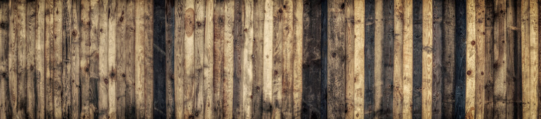 Fototapeta premium Brown wood colored plank wall texture background