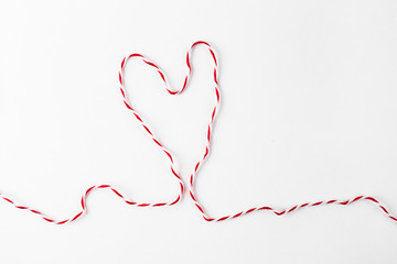 red heart on white background