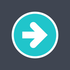 Arrow sign in a round icon. Web button created in flat style. The design graphic element is saved as a vector illustration in the EPS file format.