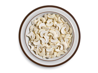 Cashew halves in plate