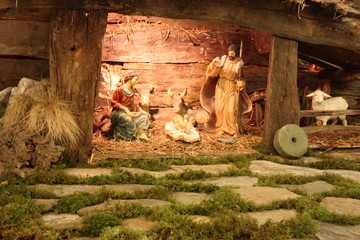 the traditional Christmas nativity scene