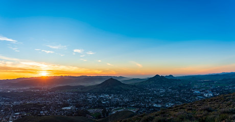 Sunset with Silhouetted Mountains