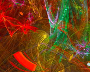 abstract digital fractal, magic design, party
