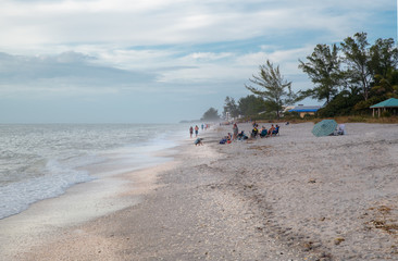 Fototapeta na wymiar A view down the beach on Manasota Key on the west coast of Florida