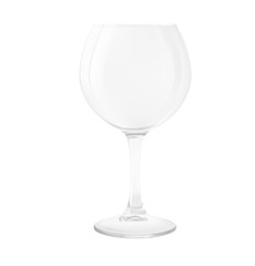 Realistic transparency wine glass. Vector illustration isolated on white background. EPS10.