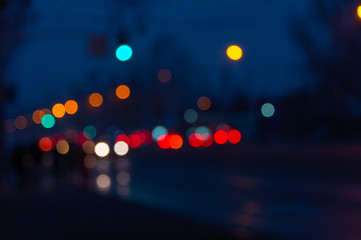 light bokeh city night road