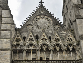 Fototapeta na wymiar Bayeux Cathedral, also known as Cathedral of Our Lady of Bayeux, Normandy, France