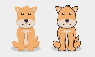 Dog vector illustration with flat design on isolated background 
