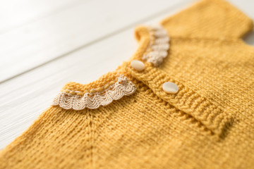 Colorful knitted clothes for babies