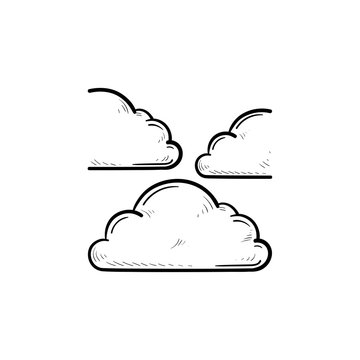 Cloud in the sky hand drawn outline doodle icon