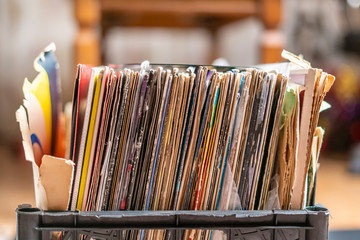 crate digging in vinyl record collection b