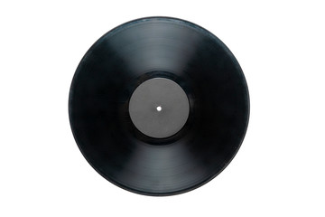 Obraz premium vinyl record disc with label isolated on white surface b