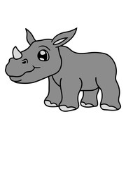 baby kind klein junges süß niedlich rhino retten überleben aussterben bedroht dickhäuter nashorn horn einhorn comic cartoon clipart logo design