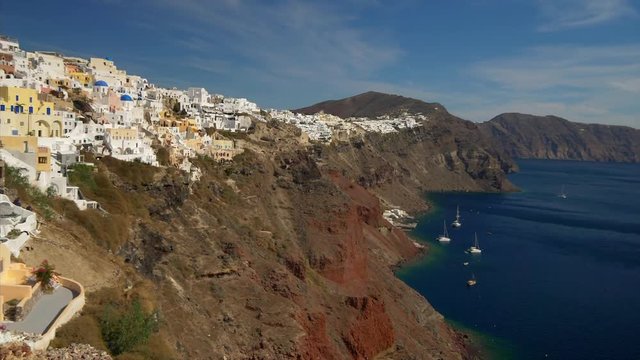Traditional Greek Village of Oia on Mediterranean Island of Santorini