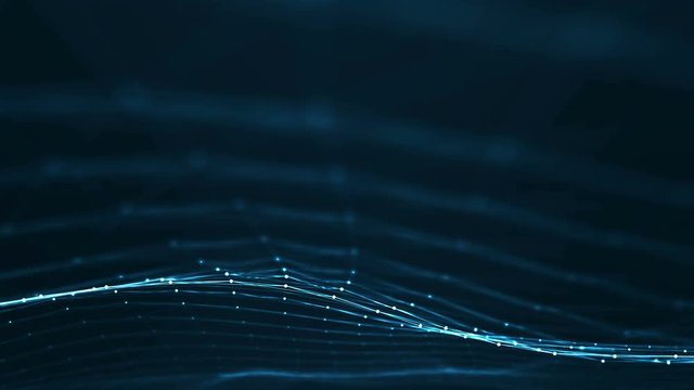 Abstract plexus geometrical shapes.Connection and web concept.digital,communication and technology network background with moving lines and dots and float particles.Animation of seamless loop.4k