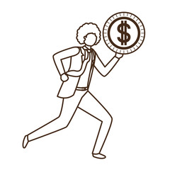 businessman with dollar sign avatar character