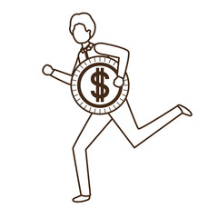 businessman with dollar sign avatar character