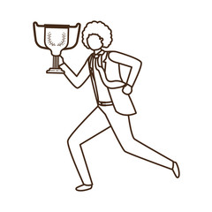 businessman with trophy avatar character