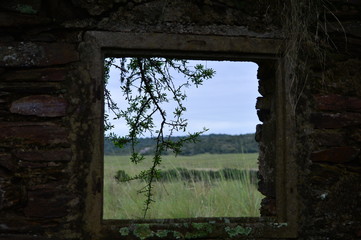 ventana tapera en el campo
