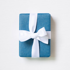 Navy blue gift box isolated on white background