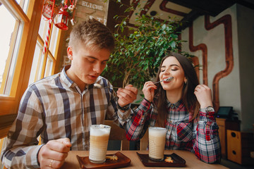 couple in a cafe
