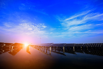 Solar panels on the water