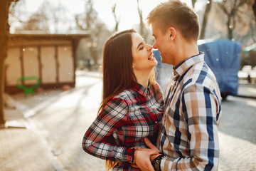 Fototapeta premium couple in a park