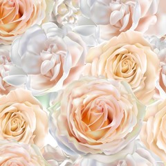 Floral romantic seamless pattern- rose vector illustration