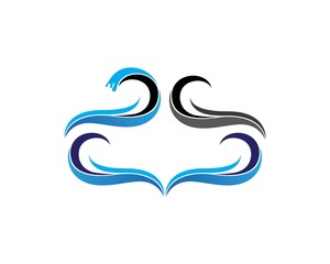 Obraz premium Water Wave symbol and icon Logo Template