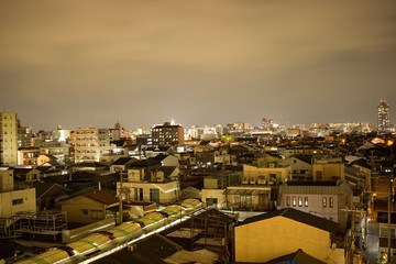 Fototapeta na wymiar Night time scene in Osaka, Japan.
