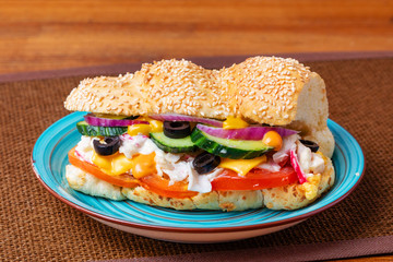 Sandwich, sandwich, with cheese, meat, sausage, salad, tomato, burger, hamburger