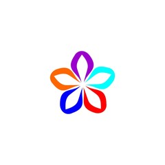 colorful flower logo design vector
