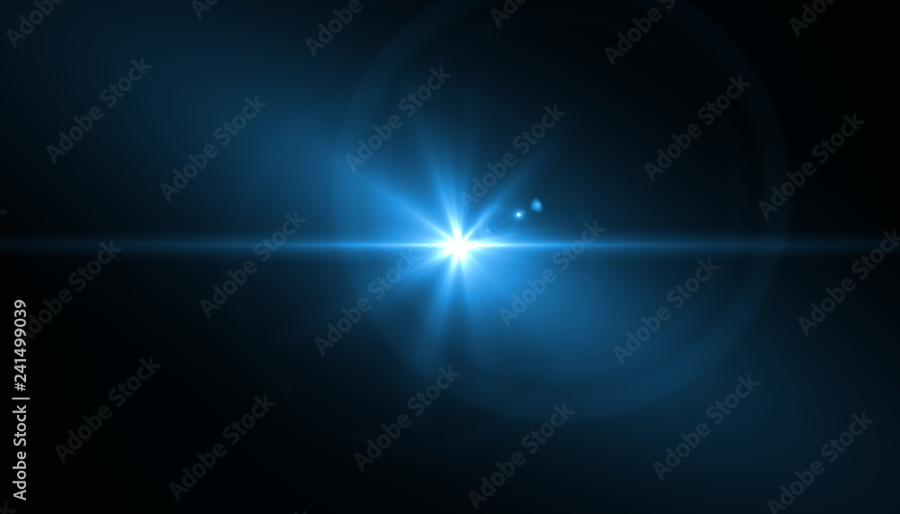 Canvas Prints lens flare light over black background. easy to add overlay or screen filter over photos